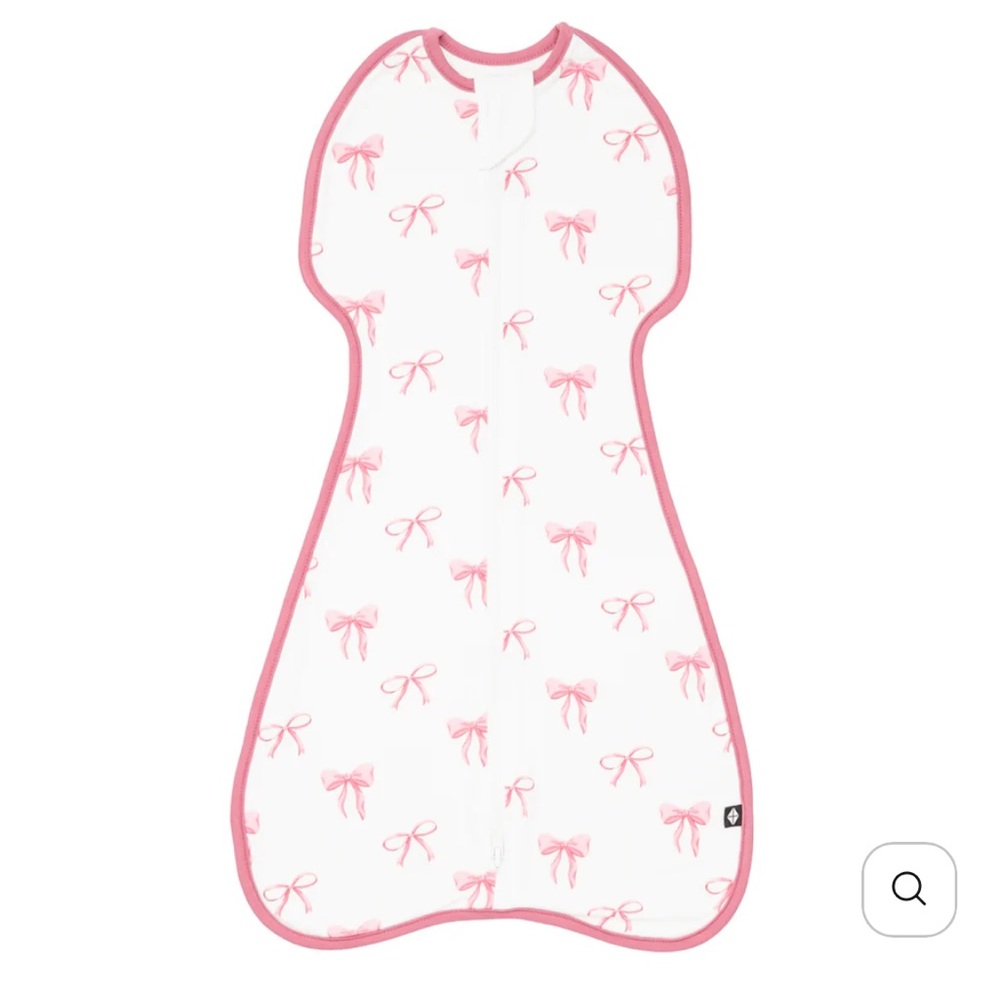 Kyte BABY White and Pink Bow Swaddle Bag NWOT